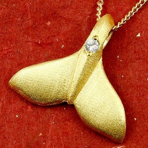  original gold necklace 24 gold top men's Hawaiian ho e-ru tail whale diamond Gold pendant top natural stone k24