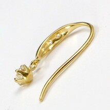 k18 ピアス 片耳ピアス ゴールド ダイヤモンド フックピアス 18金 シンプル イエローゴールドk18 18k ダイヤ 揺れる ロングピアス_画像3