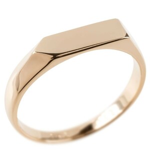 18 gold ring Gold men's signet ring metal pink gold k18 simple pin key ring ring man popular 