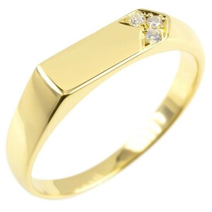 ゴールド リング メンズ 印台 ダイヤモンド 指輪 イエローゴールドk10 10金 シンプル ピンキーリング リング 男性 送料無料 人気