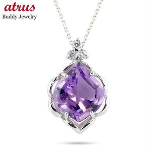  Gold necklace top amethyst large grain diamond white gold k10 pendant chain adult erejas