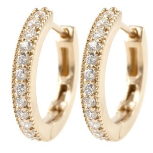  Gold hoop earrings men's diamond 10k ring soft hat type stainless steel spring entering pink gold k10 Mill strike . earrings pair 