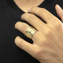 リング ゴールド 18金ゴールド 蛇 指輪 イエローゴールドk18 幅広 婚約指輪 安い ピンキーリング 蛇腹 ヘビ シンプル_画像6