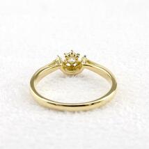 婚約指輪 安い 18金 リング ダイヤモンド 指輪 イエローゴールドk18 ピンキーリング ダイヤ ハーフヘイロー プラスミミ_画像10