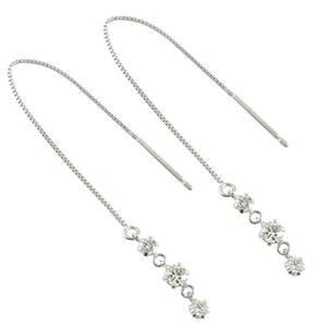  earrings men's platinum diamond earrings 0.40ct american long earrings trilogy platinum earrings earrings diamond 