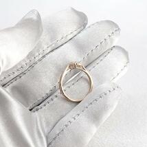 婚約指輪 安い 18金 リング ダイヤモンド SIクラス 鑑定書付き 指輪 ピンクゴールドk18 ピンキーリング ハーフヘイロー_画像4