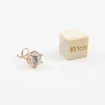 ピアス 18金 メンズ キャッチのいらないピアス キュービックジルコニア ピンクゴールドk18 18k 王冠 ミル打ち クラウン_画像3