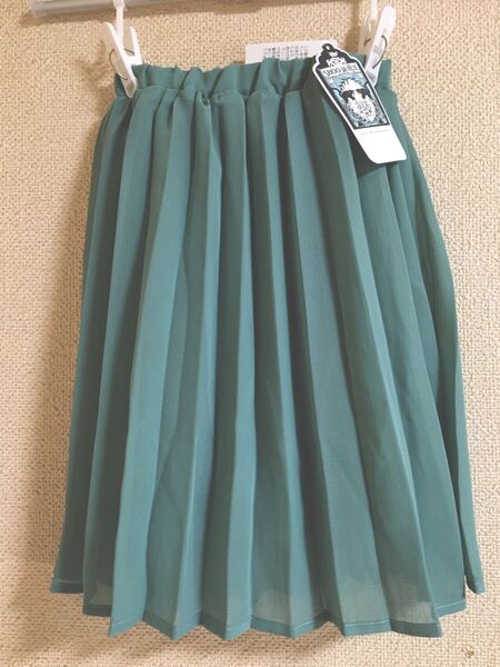 お買い得 ☆SHOO-LA-RUE シューラルー☆ シフォン プリーツ スカート グリーン 100cm 定価2,638円