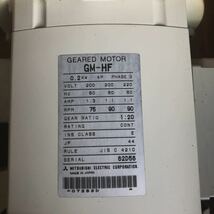 三菱 ギヤードモートル ギヤードモータ GM-HF 0.2kw 1:20 75/90rpm フランジ取付 三相 200V 三菱電機_画像2