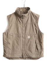 US企画 カーハート ハイネック 中綿 ダック ベスト メンズ XL / 古着 CARHARTT フルジップ キルティング ワーク 重ね着 廃盤 大きいサイズ_画像1