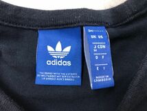 【送料無料】アディダス adidas ショルダー3本ライン ロゴ刺繍 オールド ストリート スポーツ 半袖Tシャツ レディース M 紺_画像2