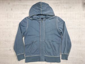 ギャップ GAP クラッシュ ダメージ フェード オールド レトロ アメカジ 古着 スウェット ジップアップ パーカー メンズ S 水色