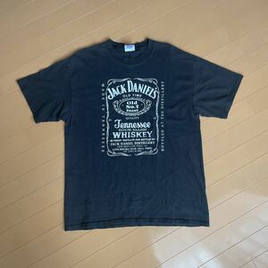 00s JACK DANIEL'S ジャックダニエル WHISKEY ウイスキー お酒 企業T プリントTシャツ tee サイズL 古着