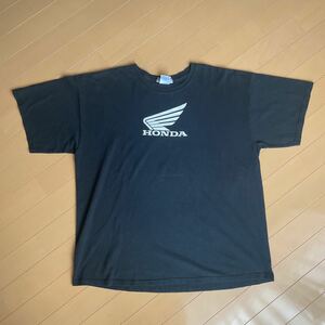 00s HONDA ホンダ tee プリントTシャツ 企業T 車 バイク 古着 サイズXL ブラック