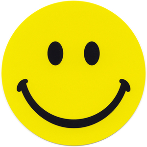とろ庵 スマイルステッカー 100mm 黄色 ●オートバイ・自動車用 スマイリー 笑顔 幸せ シール デカール ラベル 丸 ニコニコ 028S100
