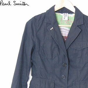 ポールスミス PAUL SMITH■麻混コットンジャケット/オンワード樫山■42■黒 ※NK3825127