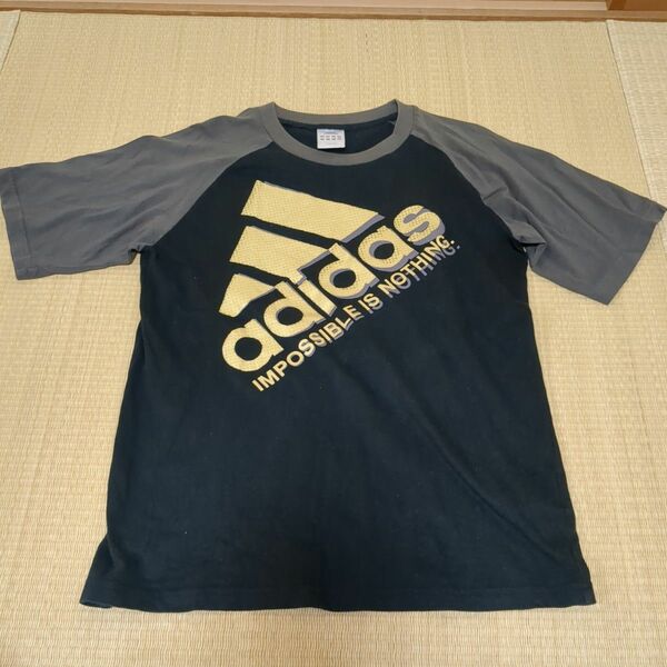 adidas 綿100 半袖Ｔシャツ　アディダス　150 黑