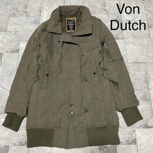 Von Dutch ボンダッチ ミリタリージャケット フード収納 中綿 バイク レディース サイズM 玉FS1038