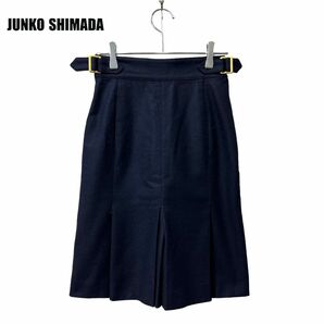 即日発送 美品 / JUNKO SHIMADA PART2 ジュンコシマダ / ウール スカート / 7号 (S) レディース / ネイビー 紺 金 日本製 1円スタート