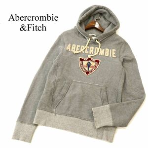 Abercrombie&Fitch アバクロンビー＆フィッチ 秋冬 ロゴ スウェット★ 裏起毛 プルオーバー パーカー Sz.S　メンズ グレー　C3T07572_9#H