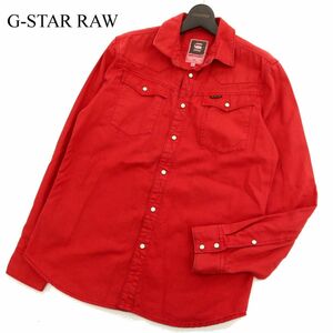 G-STAR RAW ジースター ロウ 通年 TAILOR SHIRT★ 長袖 ウエスタン デニム シャツ Sz.M　メンズ 赤　C3T07622_9#C