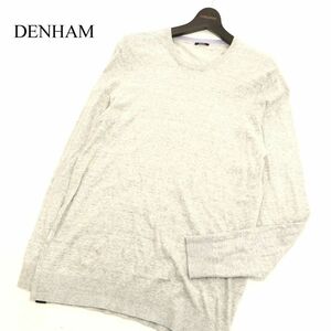 DENHAM デンハム 通年 長袖 CADET KNIT LWBH コットン ニット★ セーター Sz.M　メンズ グレー　C3T07621_9#L