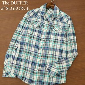 The DUFFER of St.GEORGE ダファー オブ セントジョージ 通年 ストレッチ★ 長袖 ウエスタン チェック シャツ Sz.M　メンズ　C3T07823_9#C