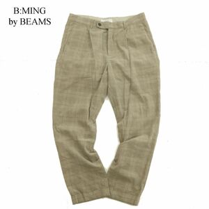 B:MING by BEAMS ビームス 秋冬 アンクル丈 コーデュロイ★ テーパード チェック パンツ Sz.M　メンズ　C3B03377_9#Q