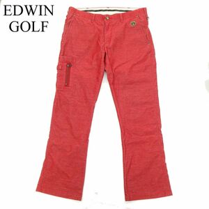 EDWIN GOLF エドウィン ゴルフ 秋冬 KG512 ワッペン★ コーデュロイ シューカット カーゴ スラックス パンツ Sz.L　メンズ　C3B03520_9#Q