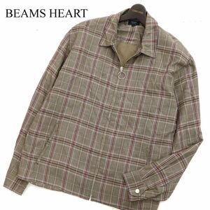 BEAMS HEART ビームス ハート 通年★ トラック チェック ジャケット ブルゾン Sz.L　メンズ　C3T08117_9#O