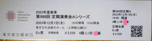 2023/12/7　東京文化会館 都響定期Aシリーズ　指揮／大野和士　シューマン：交響曲第4番 、ラフマニノフ：ピアノ協奏曲第1番他