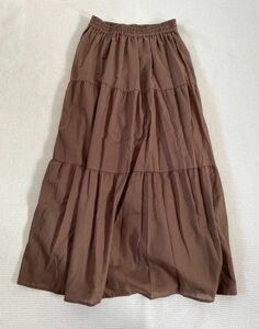 ** beautiful goods Natural Beauty Basic long skirt Brown tea color M size **