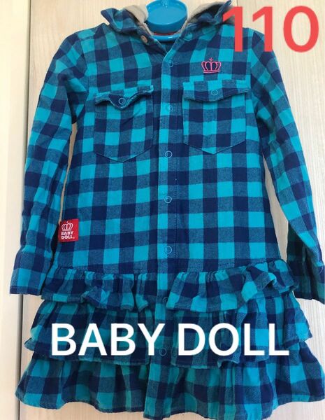 BABY DOLL ワンピース　サイズ110 長袖ワンピース チェックワンピース