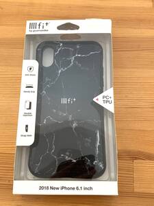 グルマンディーズ gourmandise IFT-30BML iPhone XR用 IIIIfit（イーフィット） Premium ブラックマーブル