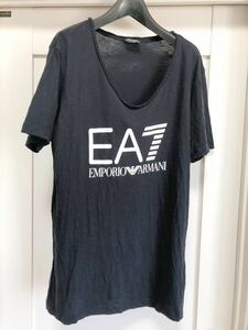 エンポリオアルマーニ EMPORIO ARMANI ビッグロゴプリント 半袖Tシャツ 黒RN103723 CA37360 Mサイズ