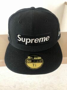 58.7cm Supreme × NEW ERA 20SS/$1M Metallic Box Logo黒7 1/4