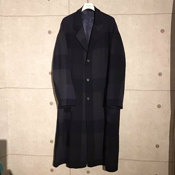 ONtheCORNER ITEM No.596/Y's formen ワイズフォーメン ブロックチェック チェスターコート 00aw size:4 YohjiYamamoto ヨウジオム