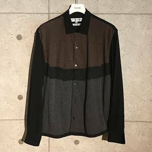 ONtheCORNER ITEM No.771/COMMEdesGARCONS SHIRT コムデギャルソンシャツ ウール切り替えシャツ 90's size:M HOMMEPLUS オムプリュス