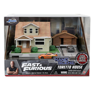 NANO SCENS FAST & FURIOUS DOM'S HOUSE w/2 VEHICLES [ The Fast and The Furious minicar ]