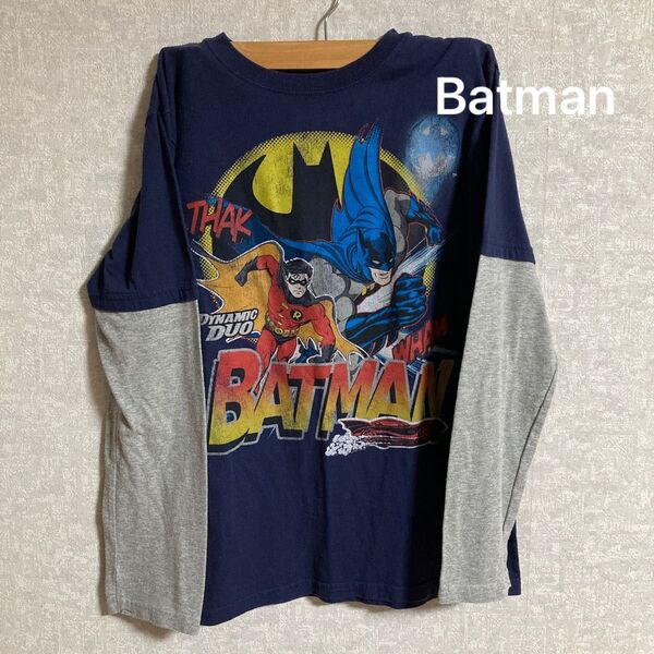 Batman キッズロンt サイズ160㎝相当 重ね着風 アメコミ