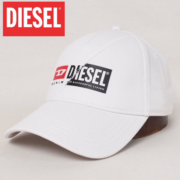 新品 DIESEL ディーゼル コットン ロゴキャップ ホワイト