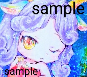 Art hand Auction Hand-drawn illustration ☆ Postcard size ☆ Original ☆ Constellation series ☆ Capricorn ☆ Glitter specification ☆ 1 piece, comics, anime goods, hand drawn illustration