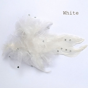  new goods head dress feather attaching corsage hair ornament white 