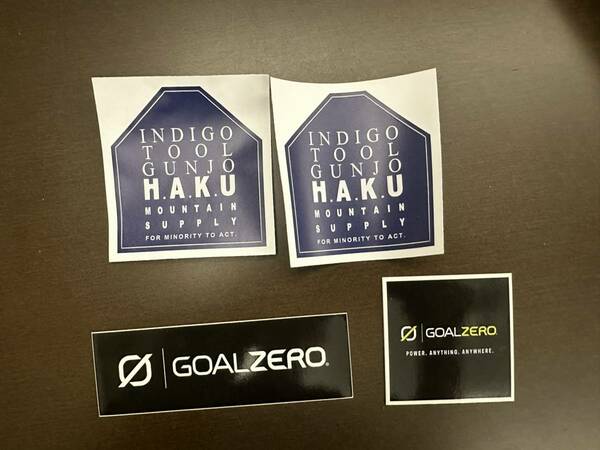 H.A.K.U MOUNTAIN SUPPLY,　GUNJO ノベルティ シール　ステッカー　goal zero ゴールゼロ　ゴール　ゼロ