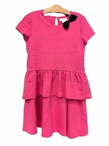 【中古】kate spade NEW YORK ケイトスペードニューヨーク 子供服 女の子 ワンピース サイズ152/12Y リボン 半袖 コットン