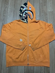 ★L★　OG Vintage NIGO BAPE　ベイプ　シャーク　パーカー　フーディー　ビンテージ　初期 Shark Hoodie orange 1st yellow camo