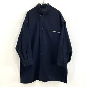 ☆Y's ワイズ Yohji Yamamoto ヨウジヤマモト 80s 初期 VINTAGE 変形オーバーサイズコート ファスナー装飾 ネイビー【送料一律/同梱可能】A