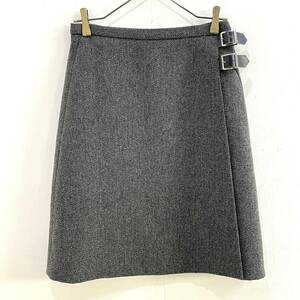 *A.P.C. A.P.C. 90s VINTAGE France made wool herringbone to coil skirt LAP skirt size 38 gray [ uniform carriage / including in a package possibility ]D