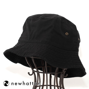 バケットハット 帽子 ニューハッタン newhattan 1500 Stone Washed Bucket Hats ブラック 1500-Z-BLK L/XLサイズ USA NYC