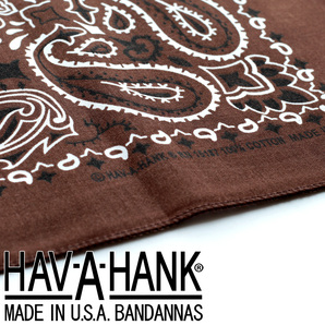 バンダナ USA生産 ハバハンク hav a hank traditional paiseley ココア ブラウン系 ペイズリー 54×54cm B22PAL-Z-COC